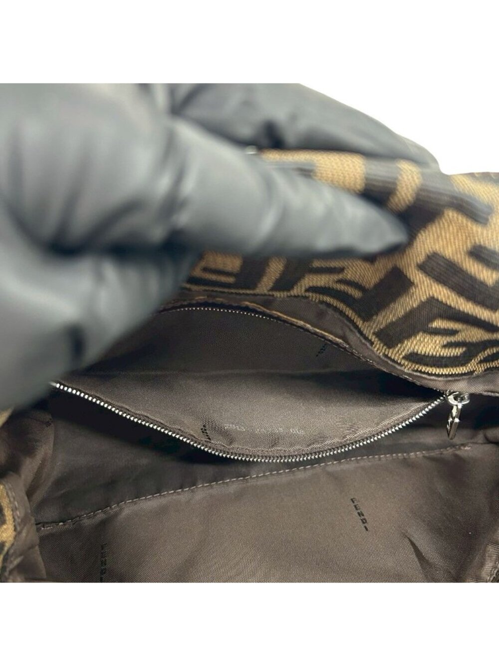 ★SOLD★ Fendi Zucca FF Logo Canvas Leather Shoulder Bag Brown - Picture 10 of 10